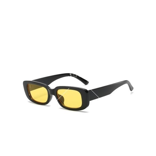 Правоъгълни ретро дамски слънчеви очила със заоблена рамка