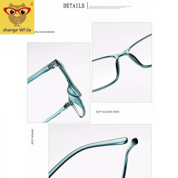 Универсални диоптрични рамки за очила с лека структура и прозрачни стъкла 9