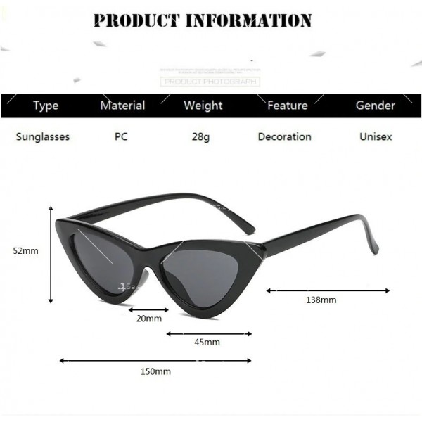 Дамски ретро слънчеви очила в триъгълна форма 10