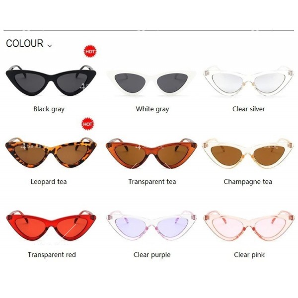 Дамски ретро слънчеви очила в триъгълна форма 11