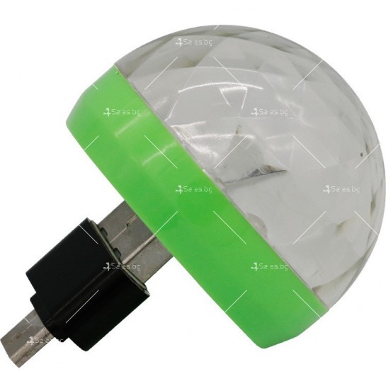 Светеща диско топка с USB порт за включване към автомобил, телефон TV886