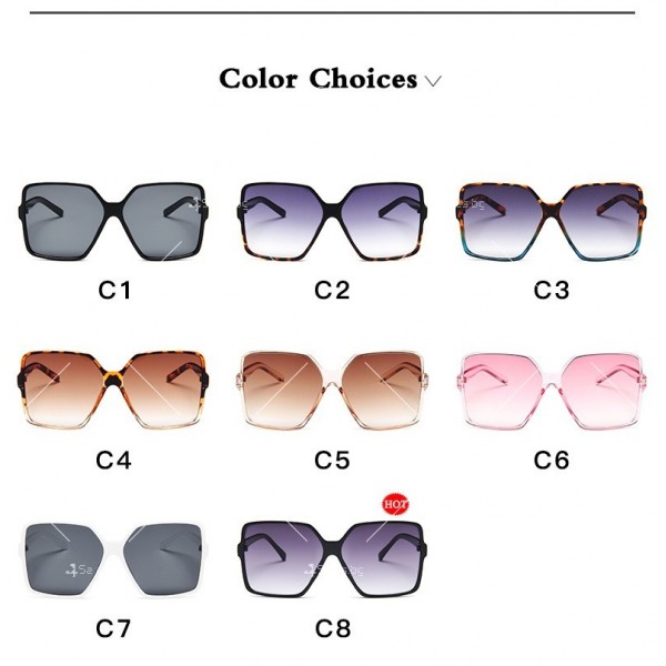 Ретро дамски слънчеви очила с лещи във формата на буквата D - DCM 12