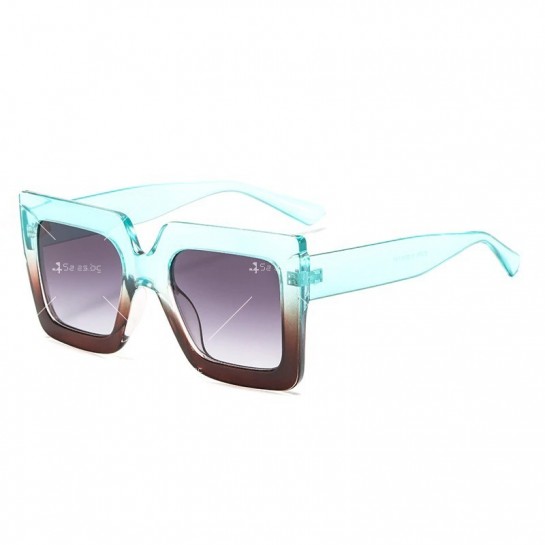 Ретро дамски слънчеви очила с дебела квадратна рамка DCM
