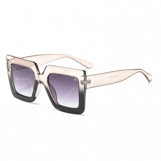 Ретро дамски слънчеви очила с дебела квадратна рамка DCM
