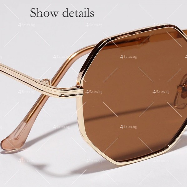 Ретро слънчеви очила с огледални стъкла във формата на осмоъгълник 5