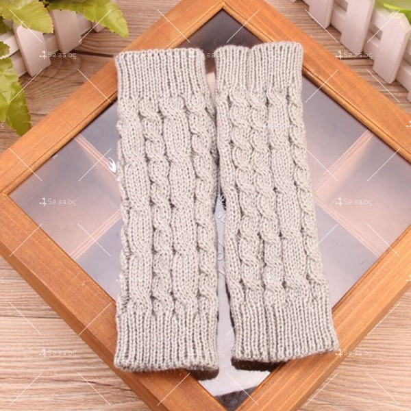 Дамски плетени вълнени ръкавици без пръсти DM4 5