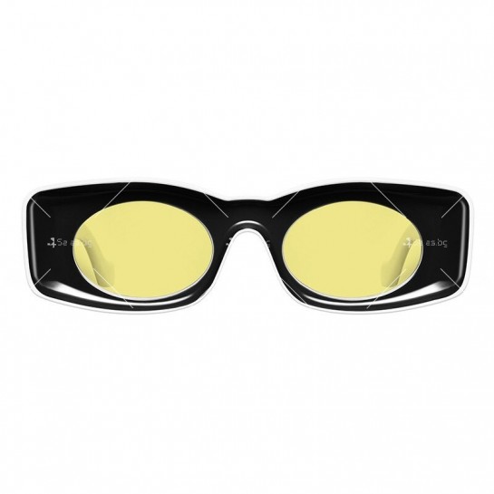 Слънчеви очила с правоъгълна форма с големи рамки и малки кръгли стъкла