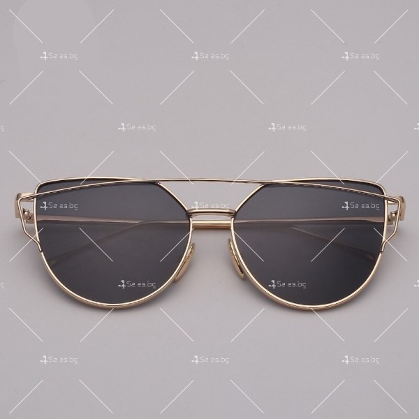 Дамски слънчеви очила с метална рамка и огледални стъкла 2