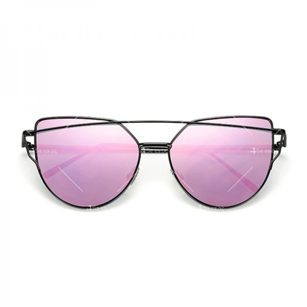 Дамски слънчеви очила с метална рамка и огледални стъкла 6