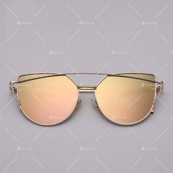 Дамски слънчеви очила с метална рамка и огледални стъкла 10