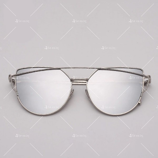 Дамски слънчеви очила с метална рамка и огледални стъкла 14