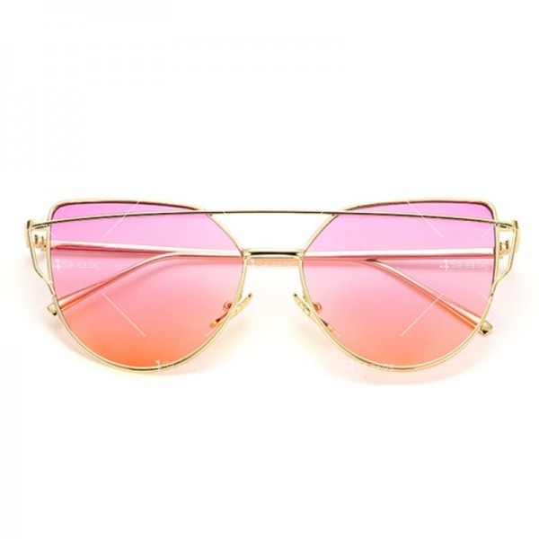 Дамски слънчеви очила с метална рамка и огледални стъкла 17