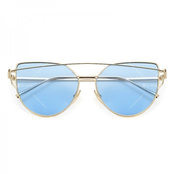 Дамски слънчеви очила с метална рамка и огледални стъкла 19
