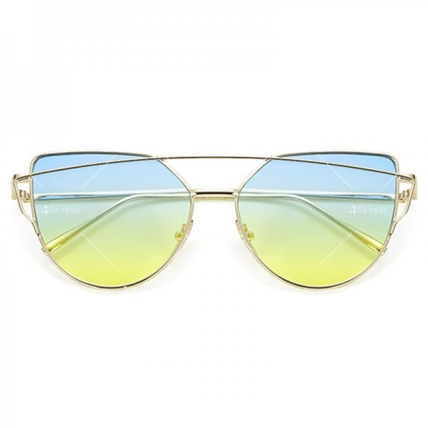 Дамски слънчеви очила с метална рамка и огледални стъкла 20
