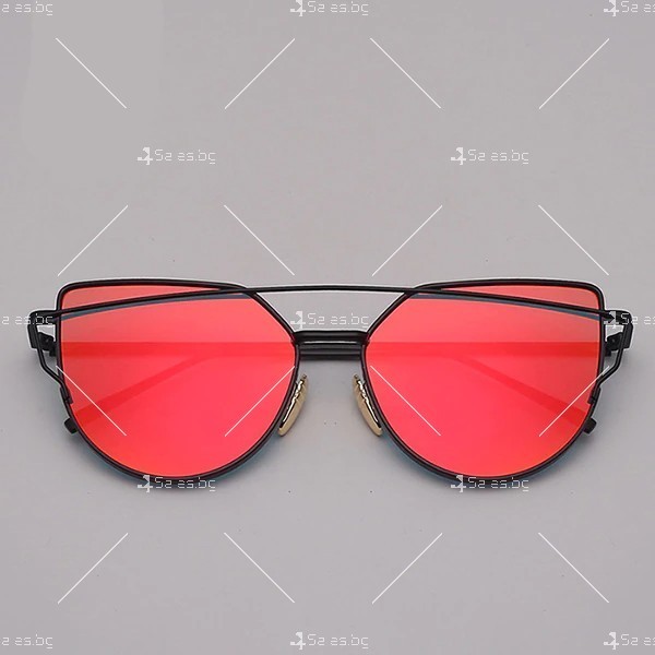 Дамски слънчеви очила с метална рамка и огледални стъкла 23