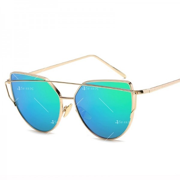 Дамски слънчеви очила с метална рамка и огледални стъкла 27