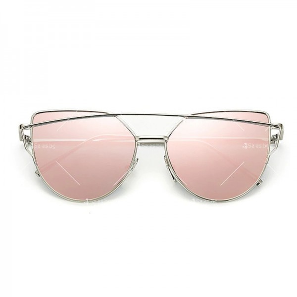 Дамски слънчеви очила с метална рамка и огледални стъкла 28