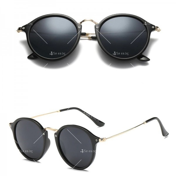 Дамски модни слънчеви очила с рамка от метал и пластмаса с кръгли стъкла 1