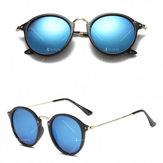 Дамски модни слънчеви очила с рамка от метал и пластмаса с кръгли стъкла