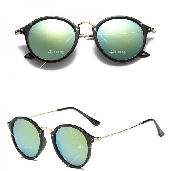 Дамски модни слънчеви очила с рамка от метал и пластмаса с кръгли стъкла 4