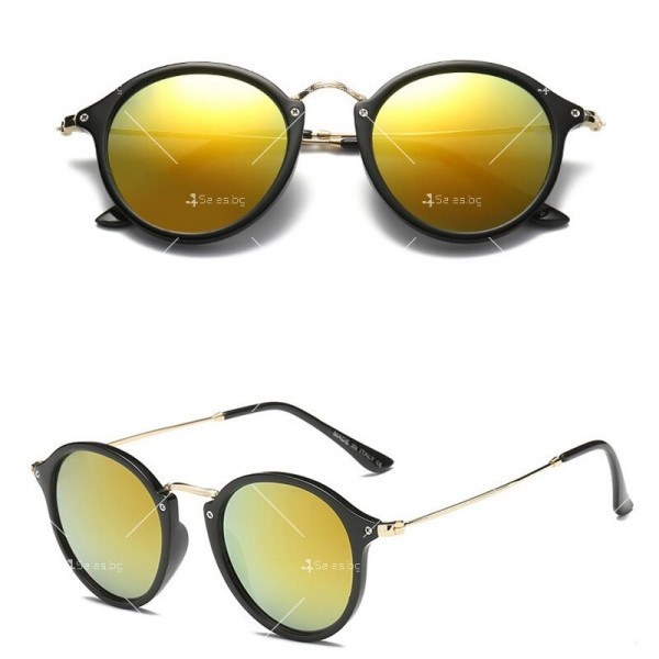 Дамски модни слънчеви очила с рамка от метал и пластмаса с кръгли стъкла 8