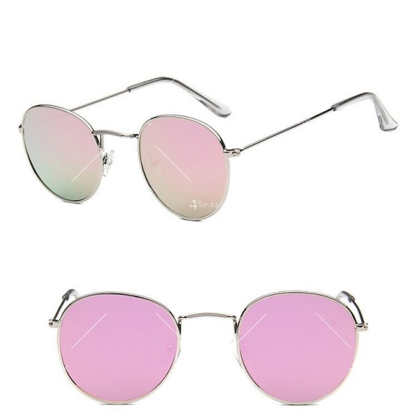 Дамски слънчеви очила с кръгли огледални стъкла 15