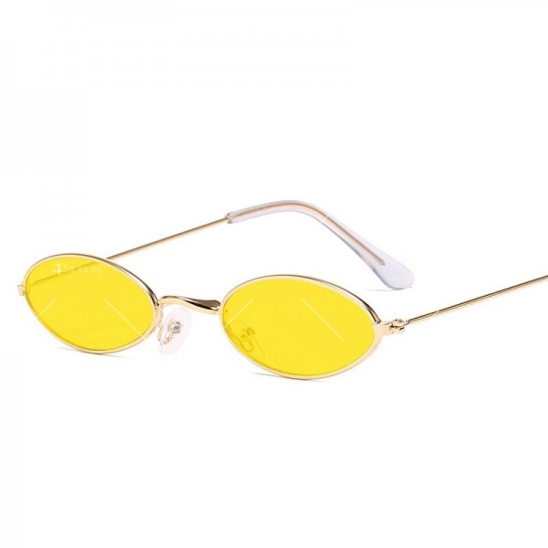 Малки дамски слънчеви очила с овални стъкла и метална рамка 3