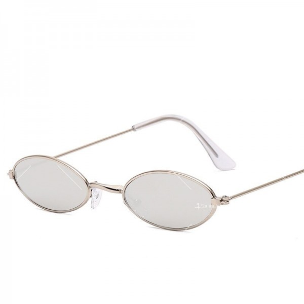 Малки дамски слънчеви очила с овални стъкла и метална рамка 6
