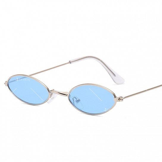 Малки дамски слънчеви очила с овални стъкла и метална рамка
