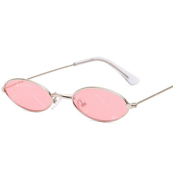 Малки дамски слънчеви очила с овални стъкла и метална рамка 8