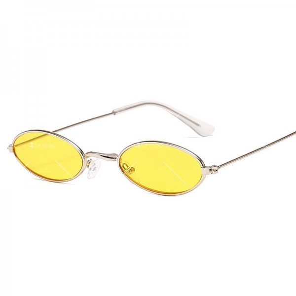 Малки дамски слънчеви очила с овални стъкла и метална рамка 11