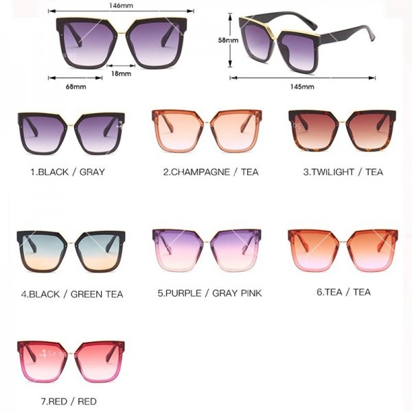 Елегантни и стилни дамски слънчеви очила в квадратна форма 12