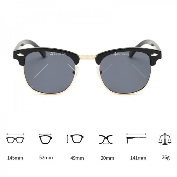 Дизайнерски дамски слънчеви очила с полу-метална рамка 19
