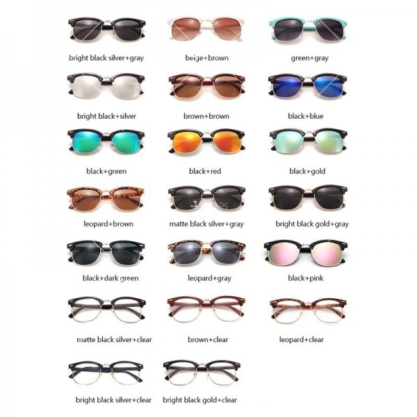 Дизайнерски дамски слънчеви очила с полу-метална рамка 20