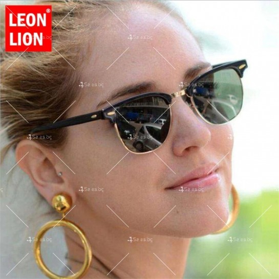 Дизайнерски дамски слънчеви очила с полу-метална рамка