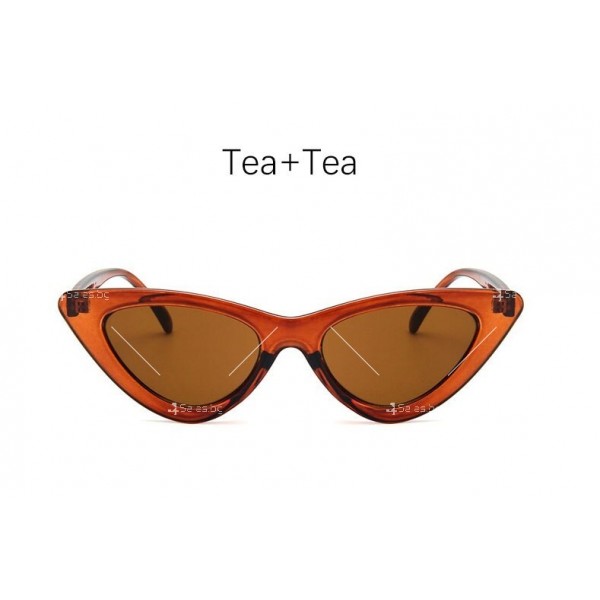 Модни дамски слънчеви очила с форма на триъгълни котешки очи 4