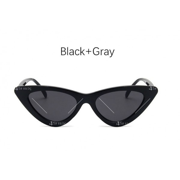 Модни дамски слънчеви очила с форма на триъгълни котешки очи 9