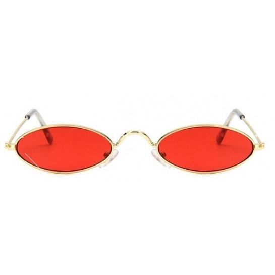 Дамски слънчеви очила с малки овални стъкла и метална рамка
