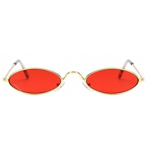 Дамски слънчеви очила с малки овални стъкла и метална рамка 1