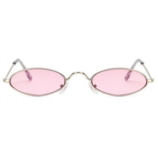 Дамски слънчеви очила с малки овални стъкла и метална рамка 2
