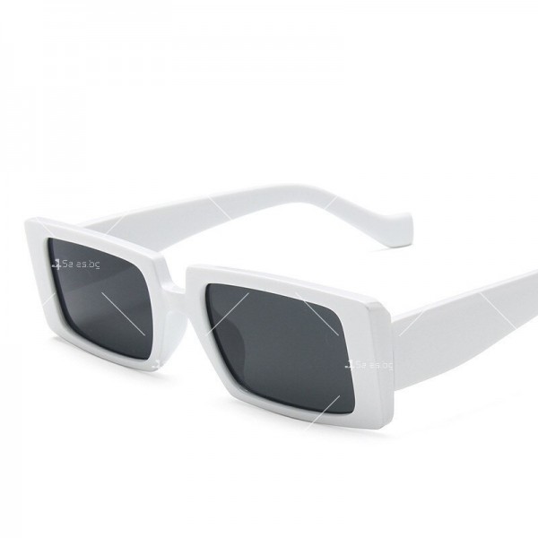 Дамски цветни слънчеви очила с пластмасова дебела рамка и правоъгълни лещи 5