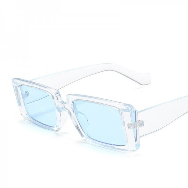 Дамски цветни слънчеви очила с пластмасова дебела рамка и правоъгълни лещи 8
