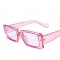 Дамски цветни слънчеви очила с пластмасова дебела рамка и правоъгълни лещи 9