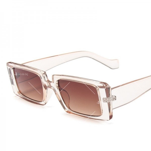 Дамски цветни слънчеви очила с пластмасова дебела рамка и правоъгълни лещи 11