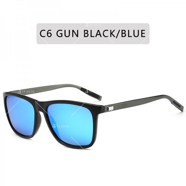 Класически унисекс слънчеви очила с пластмасова рамка и алуминиеви дръжки 6