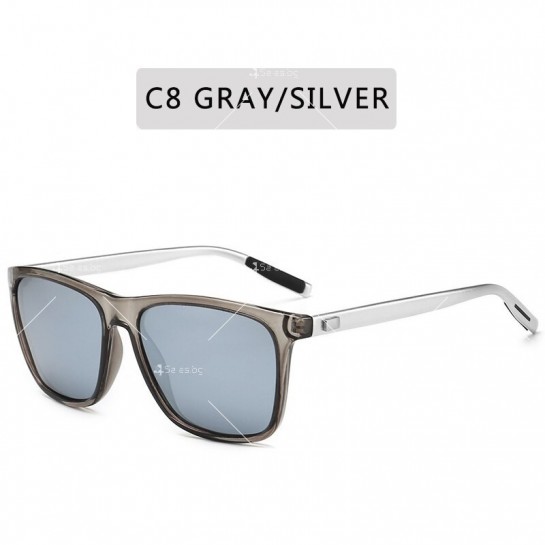 Класически унисекс слънчеви очила с пластмасова рамка и алуминиеви дръжки