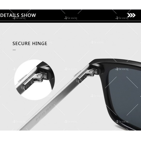 Класически унисекс слънчеви очила с пластмасова рамка и алуминиеви дръжки