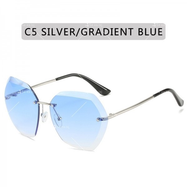 Дамски слънчеви очила с форма на шестоъгълник и метални дръжки 5