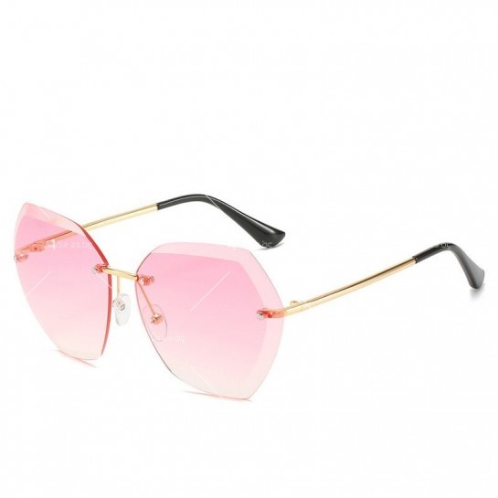 Дамски слънчеви очила с форма на шестоъгълник и метални дръжки