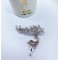 Колекция дамски брошки с атрактивен дизайн и декорация от ситни бели кристали Е18 8